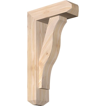Ekena Millwork Funston Craftsman Smooth Bracket w/ Offset Brace, Douglas Fir, 5 1/2"W x 16"D x 28"H BKT0604X16X28FST04SDF